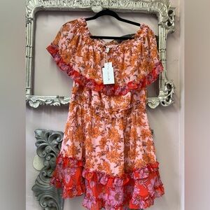 Jessica Simpson Pink Dress with Orange Floral Print